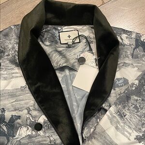 Tuckernuck Equestrian Print Jacket with Black Collar